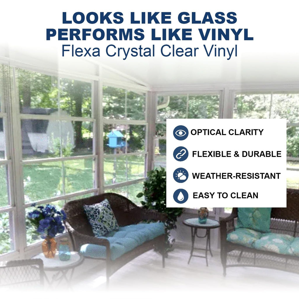 Flexa Clear Vinyl, 20 Gauge, 54in, 35 Yards, Waterproof Roll