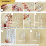4Pcs Acrylic Candelabra Centerpieces 25.5" Tall Crystal Taper Candlestick with Shade Fit 0.87'' Led Candle