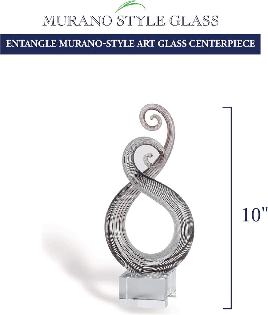 Entangle Murano-Style Art Glass Sculpture Centerpiece, 10 Inch