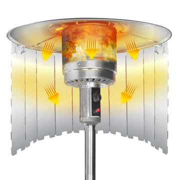 Patio Heater Reflector Shield, Upgraded 12" Height Heat Focusing Reflector for Round Natural Gas and Propane Patio