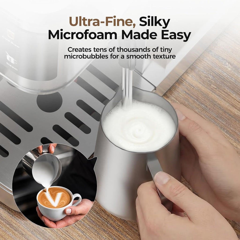 T1A PRO Espresso Machine with Milk Frother, Instant Cold Brew Maker | Beginner-Friendly, Touch Control, Customizable