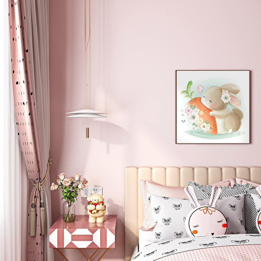 15.8X591 Baby Pink Wallpaper Stick and Peel Renter Friendly Wall Self Adhesive Wallpaper Girls Kids Room Nursery
