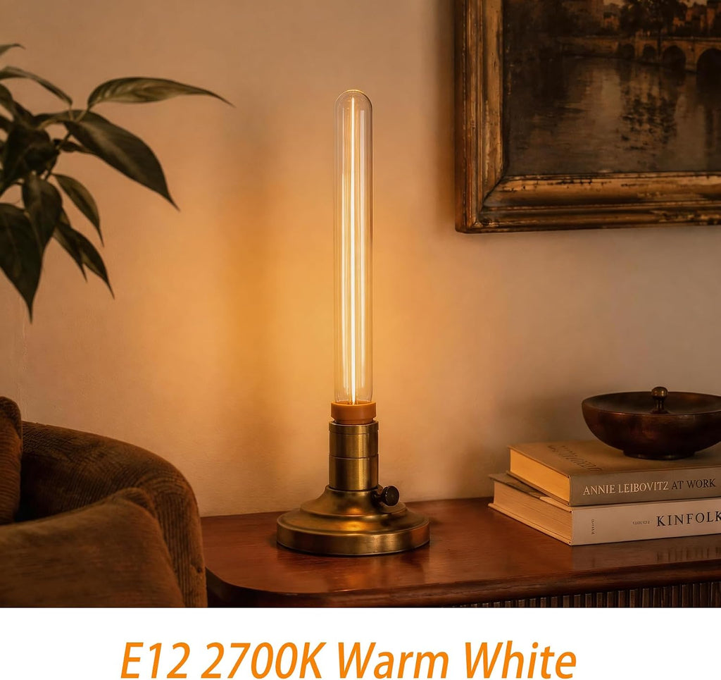 Long Tube LED Light Bulbs T6 E12 Candelabra Bulb 40 Watt Dimmable