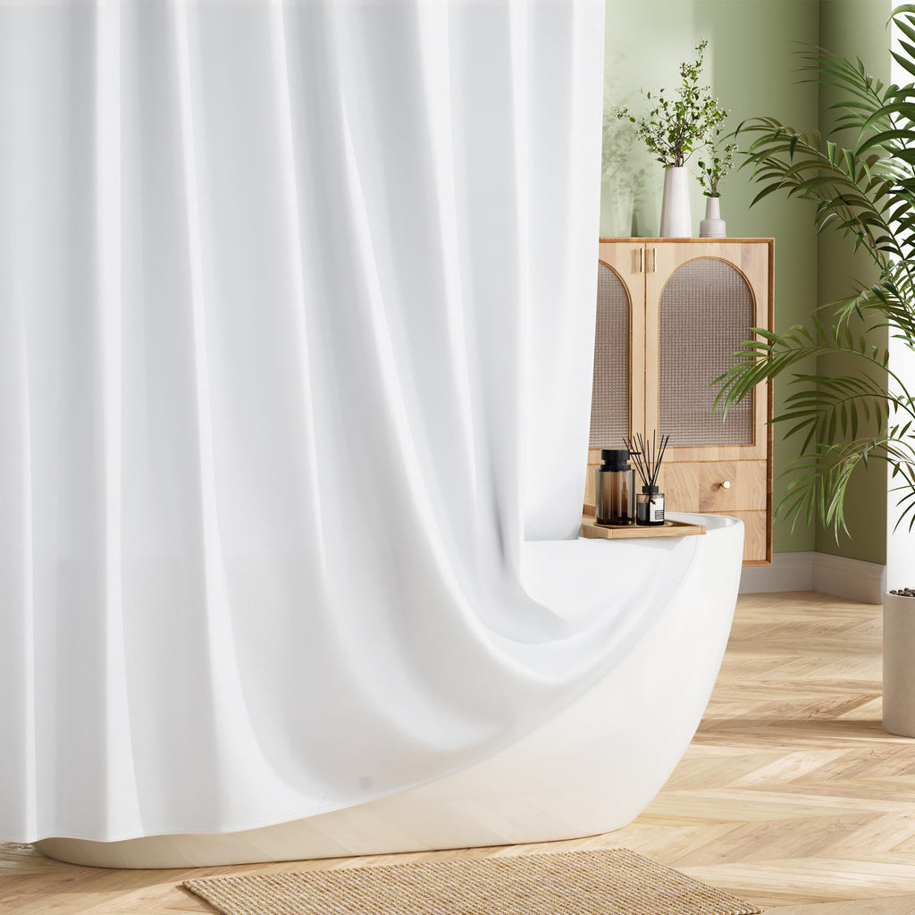 Extra Wide Shower Curtain Liner 84 x 72 Inch, Fabric Shower Curtain Liner Curtain, Hotel Quality, Water Repellent
