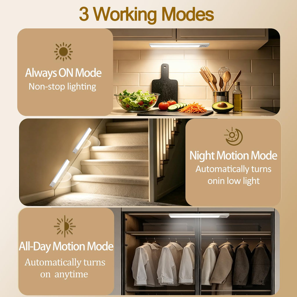 Rechargeable Motion Sensor Light Indoor,Under Cabinet Lighting Wireless