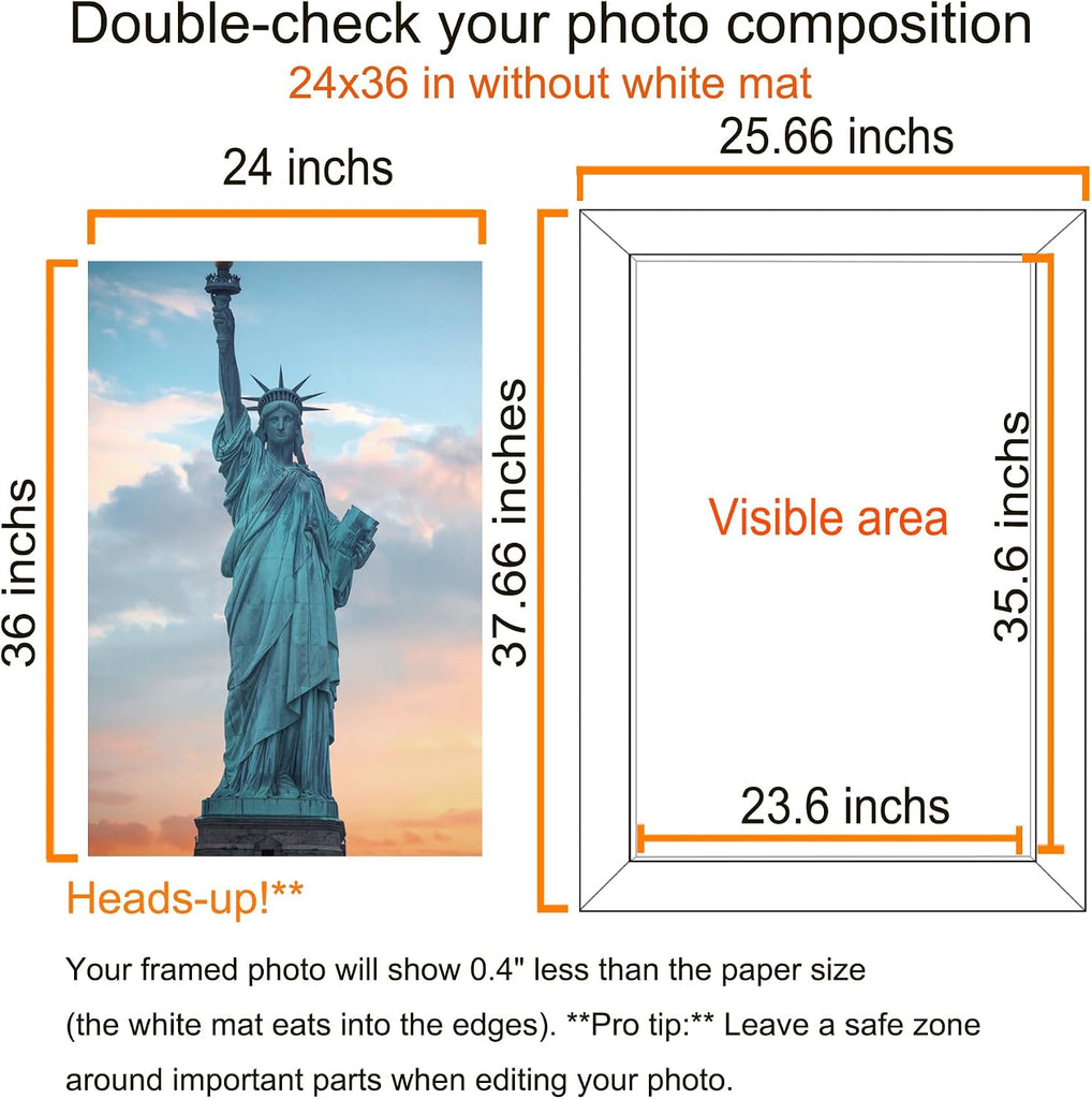 24x36 Picture Frame Brown, Poster Frames Wall Decor Hanging, 1 Pack