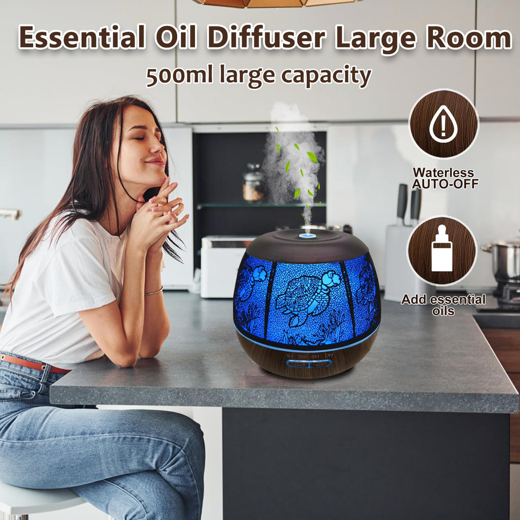 Turtle Essential Oil Diffuser Large Room, Metal Aromatherapy