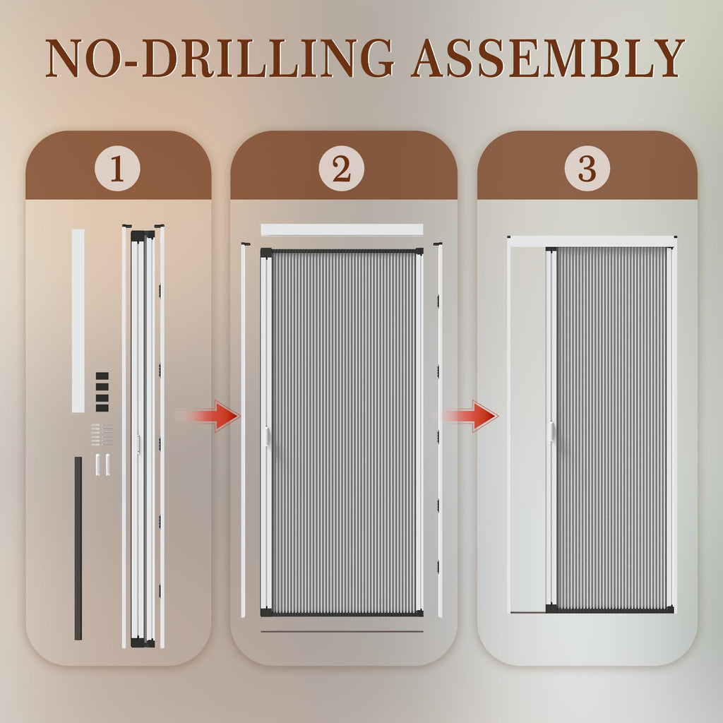 Interior Accordion Door 36" x 80", Aluminum Frame & Cellular Fabric