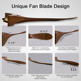 42 Inch Modern Wood Ceiling Fan, 3 Blades, Dark Walnut & Black, Remote Control, Reversible DC Motor, 6 Speeds, Timer Setting, Indoor/Outdoor A101-B0C613693B