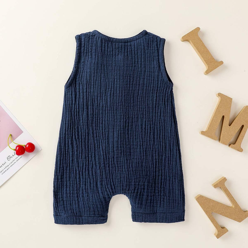 Infant Newborn Baby Boys Girls Cotton Linen Romper Summer Jumpsuit Sleeveless Overalls Clothing Set