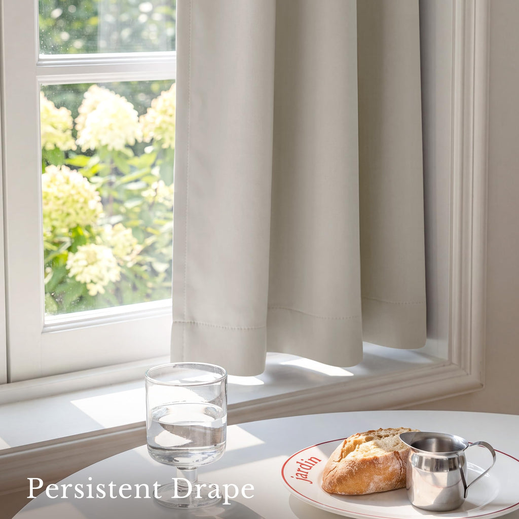 Natural Short Blackout Cafe Curtains 36 Inches Long 4 Panel Sets