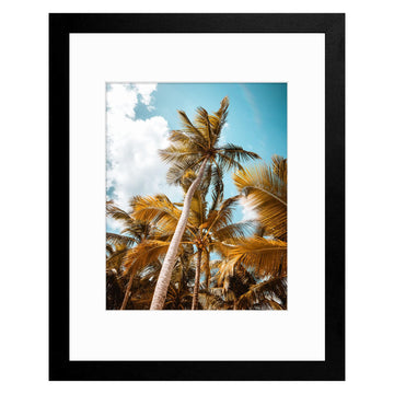 11x14 Black Picture Frame with Real Glass Mat for 8x10