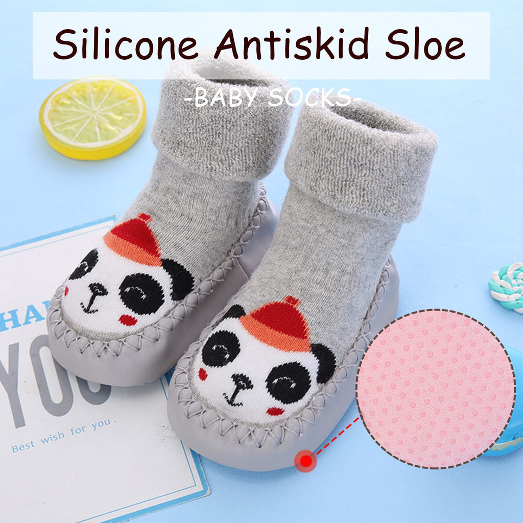 Slipper Socks for Baby Boys Non Skid Infant Walking Socks Shoes Baby Indoor Slippers With Grippers Baby