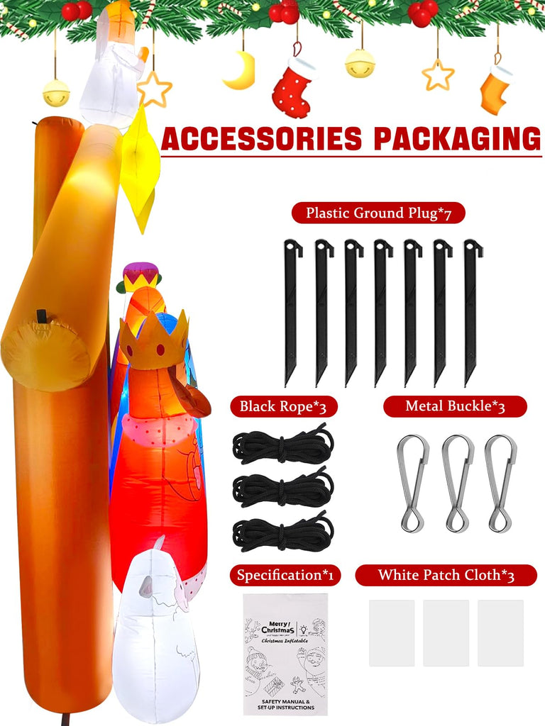 12.5FT Nativity Scene Inflatable Outdoor, Christmas Inflatables