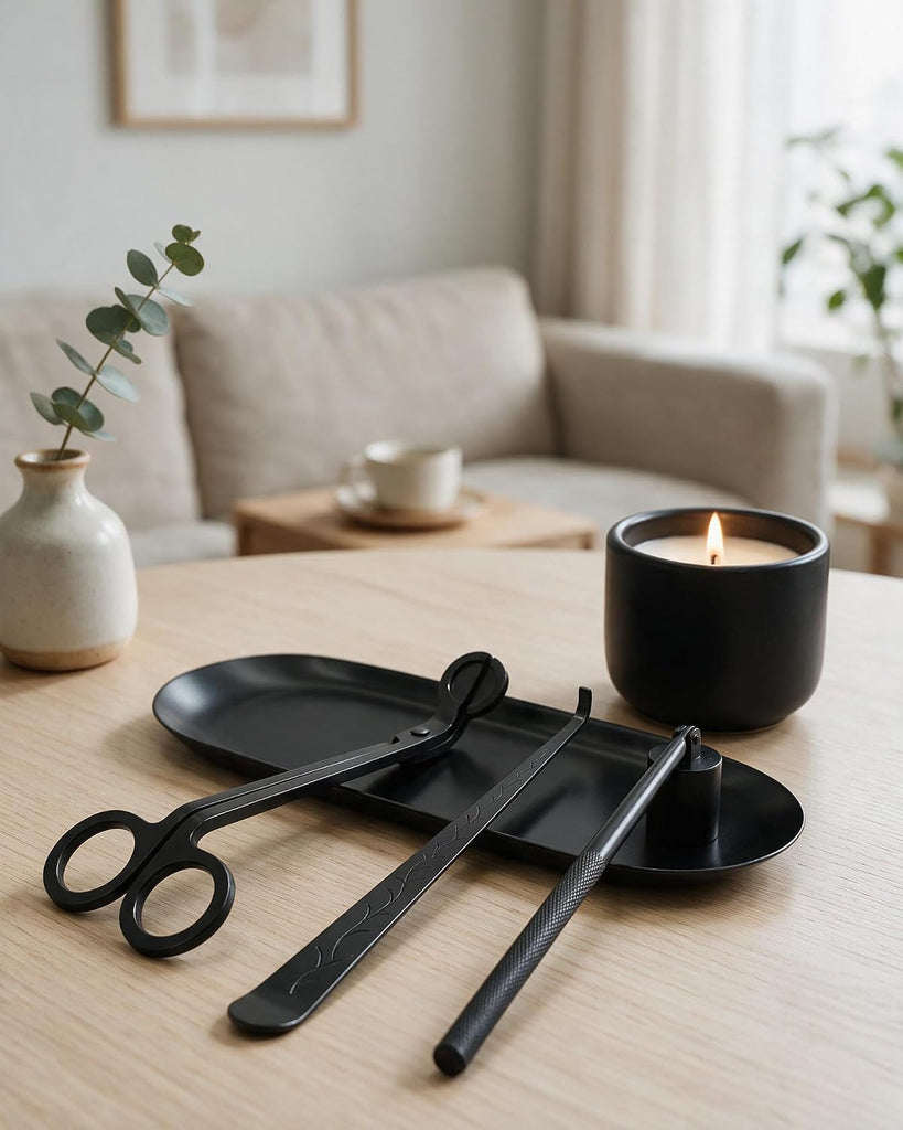 4 in 1 Candle Accessory Set, Matte Black