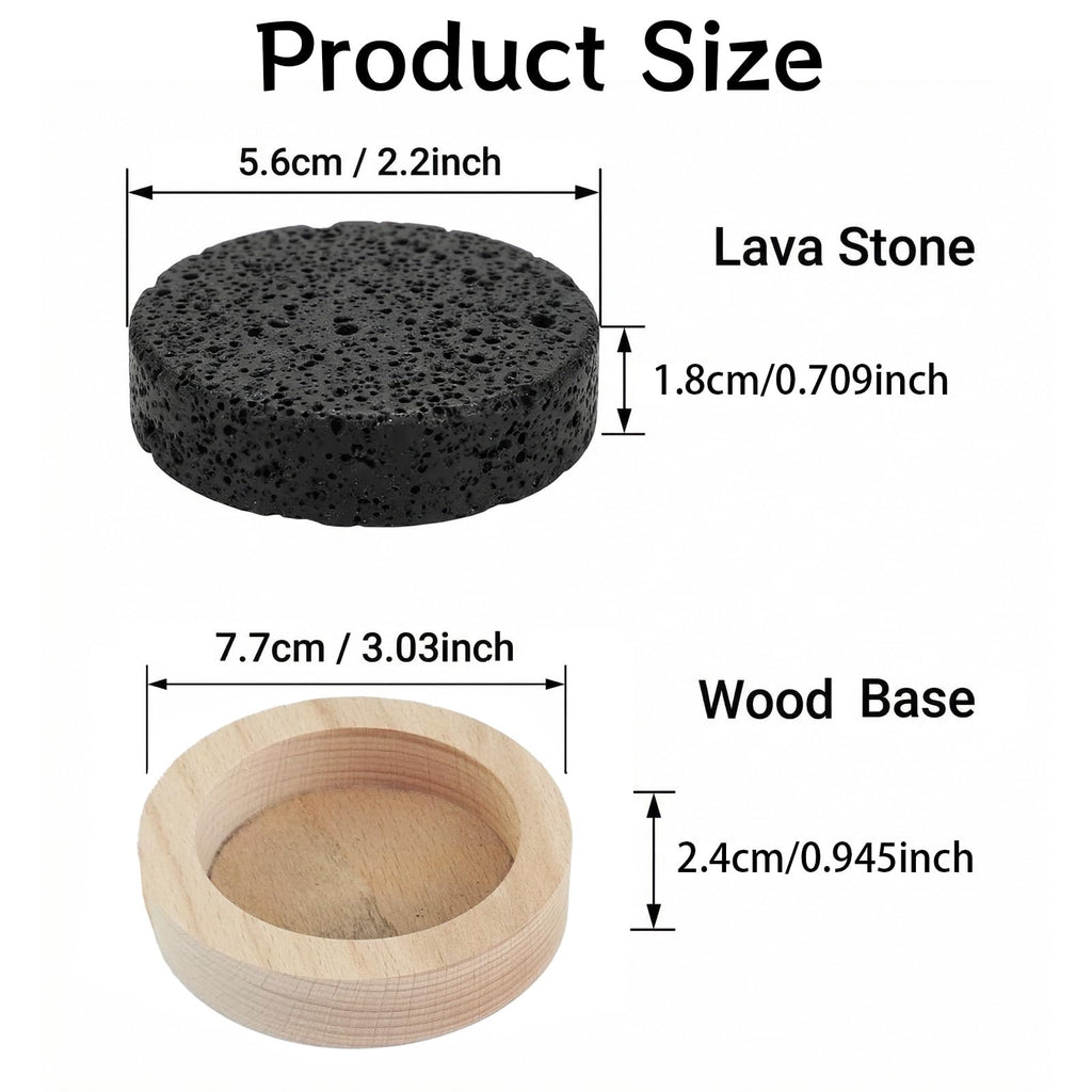 5 Pcs Small Passive Lava Rock Diffuser Essential Oil Aromatherapy Stone Compact Wood Bas, Desk, Car and Gifts