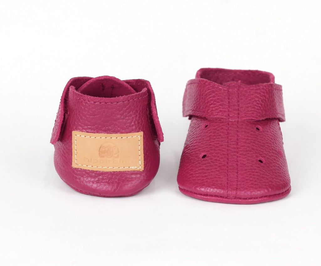 Leather Baby Shoes Soft Sole, Pink Moccasins, Genuine Handmade Infant Booties, Baby Girl, Toddler First Walker