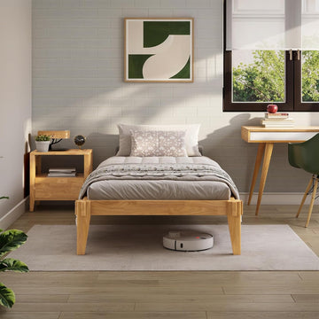 14" Bed Frame - Solid Wood Platform Bed - Japanese Joinery Bed Frame - Wood Slat Support - No Box Spring