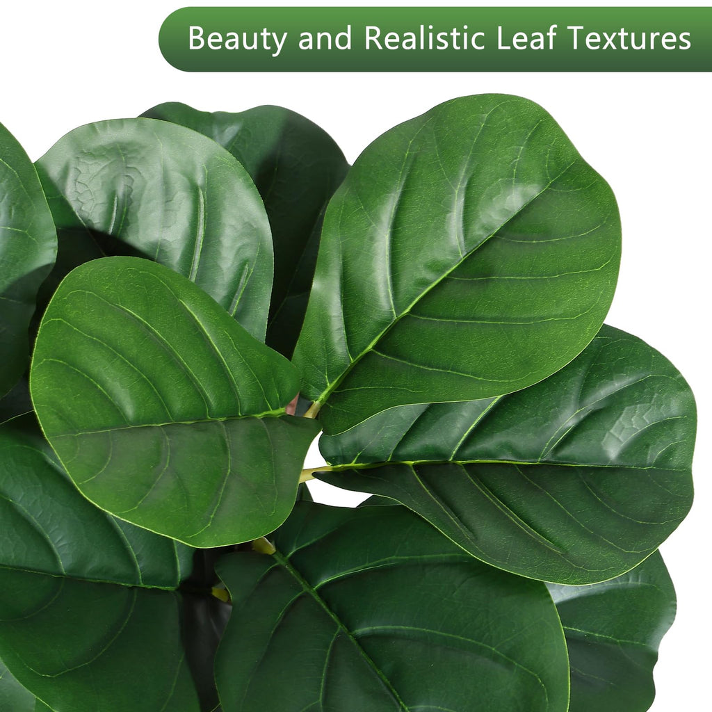 6 ft Fiddle Leaf Fig Tree Artificial with 108 Leaves - Realistic Faux Ficus Lyrata Trees in 9 in White Planter Pot