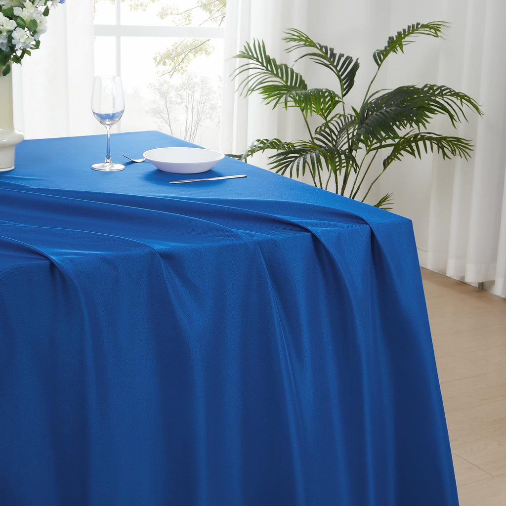 2 Pack Royal Blue Rectangle Tablecloths 60x120 Inch for 8ft Tables