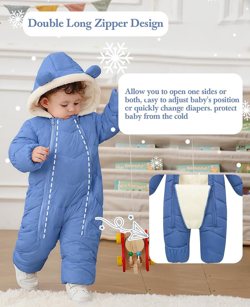 Baby Boys Girls Snowsuit Toddler Thick Fleece Winter Coat