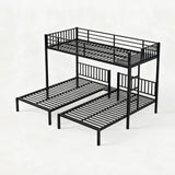 Twin Triple Bunk Bed for Kids, Teens,Adults, Metal Twin XL Bunk Beds for 3, 3 bunk Bed for 3 Kids, Adults（Heavy Metal