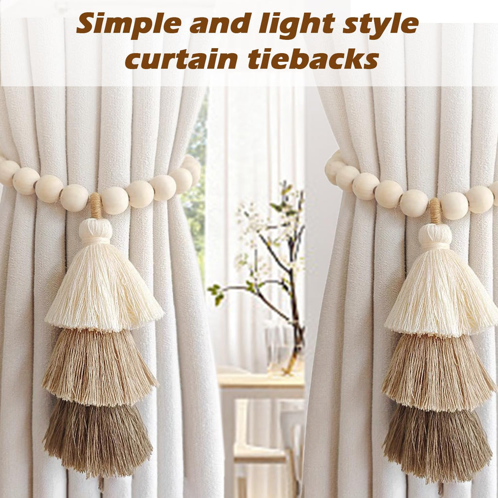 Curtain Tiebacks for Curtains 2 Pack, Decorative Magnetic Curtain Holdbacks for Drapes, Handmade Tie Backs No