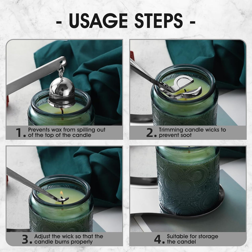 Candle Wick Trimmer, Candle Snuffer, Wick Dipper and Tray Holder