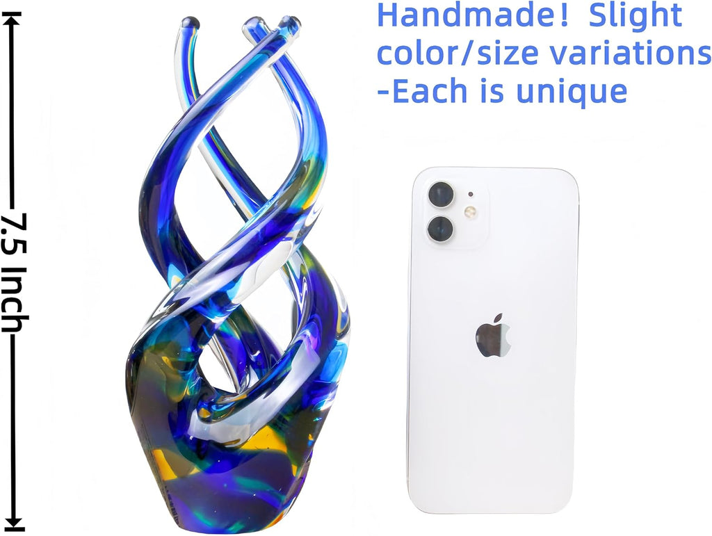 Hand Blown Cobalt Blue Ocean Theme Glass Sculpture Home Decor - Set of 199