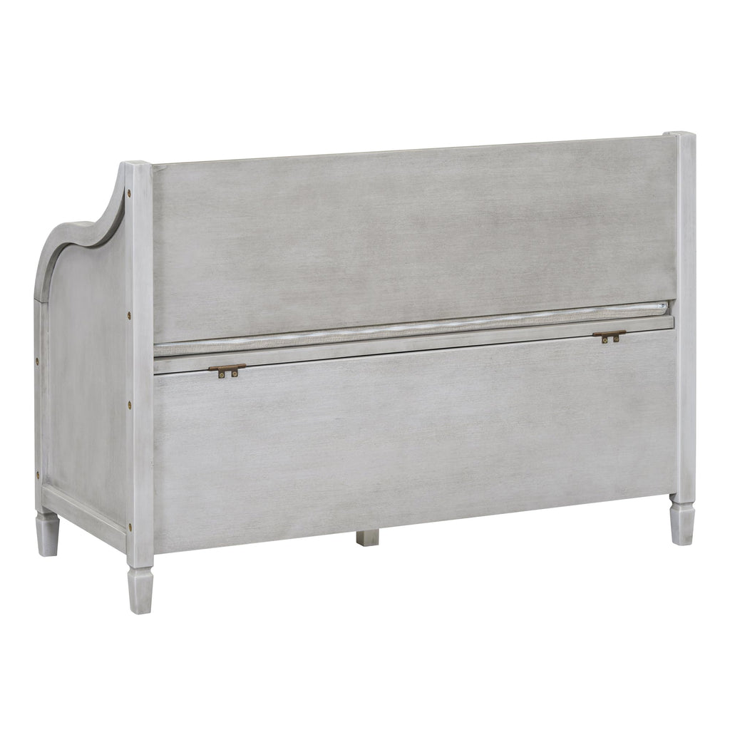 Rustic Entry Storage Bench with Hidden Compartments and Removable Cushion, Wooden Entryway Hallway Foyer Shoe Bench