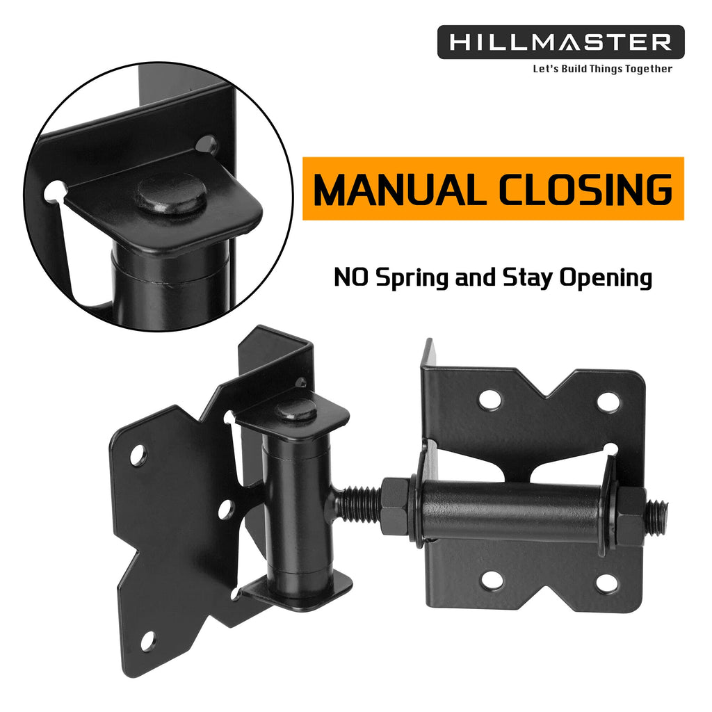 Heavy Duty Gate Hinges 2 Pack Solid Vinyl Fence Gate Closer Hinges with 22 Durable Screws, 90 Degree Tension Boerboel