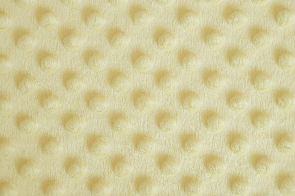 Light Yellow Minky Bubble Dimple Dot Plush Fur Fabric Polyester 58-60"