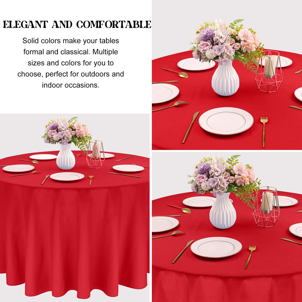 4 Pack Round Tablecloth 120 Inch Polyester Washable Fabric Table Covers for Wedding Dining Table Buffet Parties