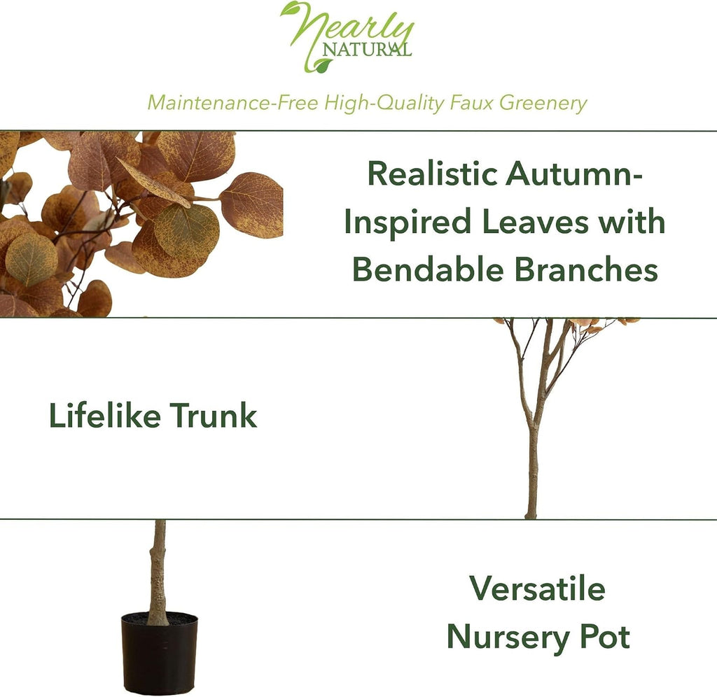 7ft. Artificial Autumn Fall Eucalyptus Tree