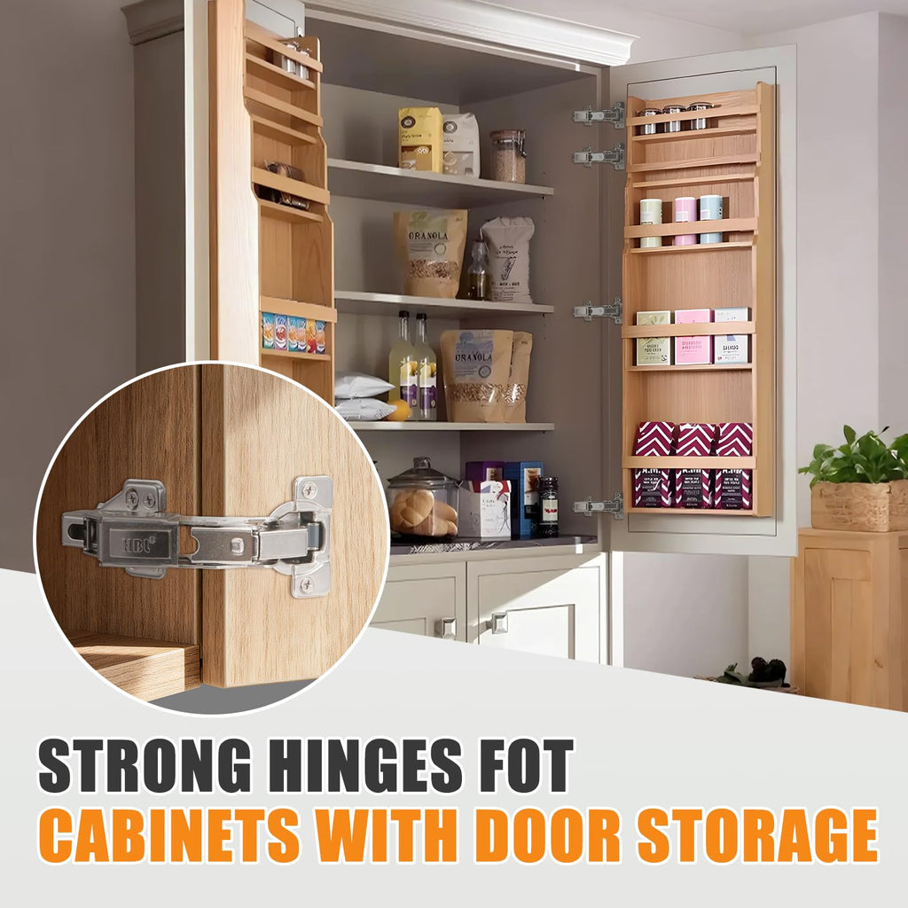 4 Pack 165 Degree Soft Close Cabinet Hinges, Full Overlay Kitchen Cabinet Hinges, Concealed European Hinges for Lazy