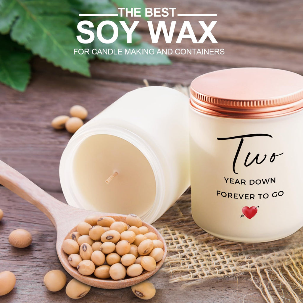 2 Year, 2nd, Two Year, Second Anniversary Candles Gifts for Him Her Couple- Best Happy Cotton Girlfriend Boyfriend