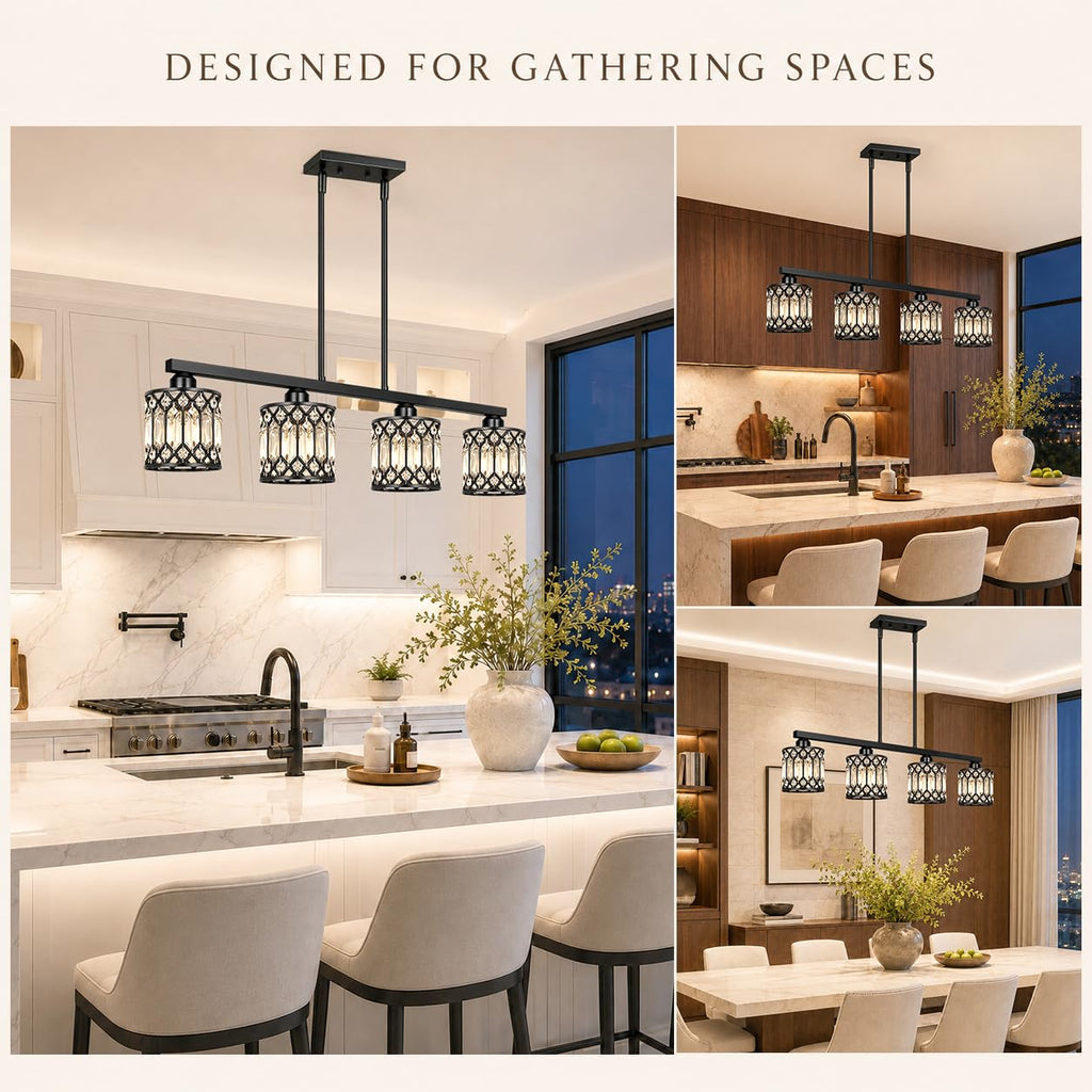 Crystal Kitchen Island Lighting Black Island Lights
