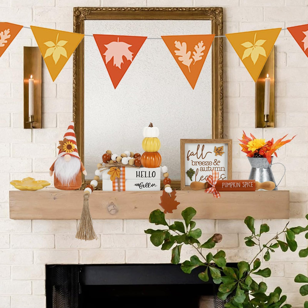 Fall Decorations Indoor, Tabletop 8PCS Fall Tiered Tray Decor Set