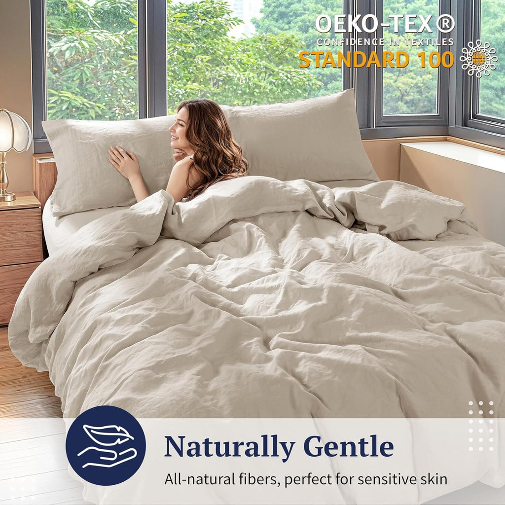 100% Linen Duvet Cover Set, Linen