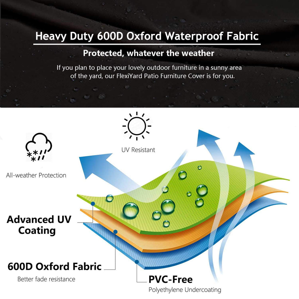 Heavy Duty Outdoor Sectional Sofa Cover, 104"X83" Waterproof 600D Patio Furniture Covers, L-Shaped Lawn Patio Couch