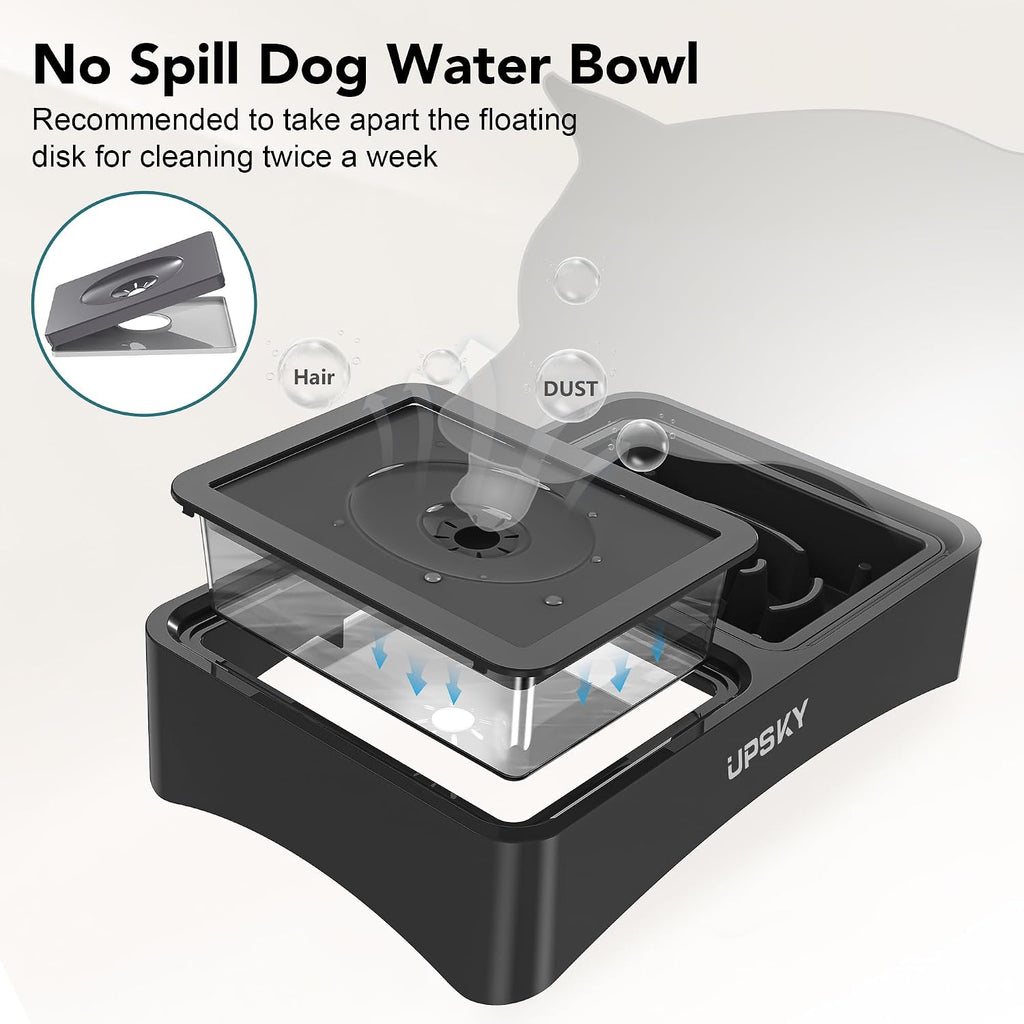2-in-1 Elevated Dog Bowls Set with 4 Height Adjustable Stand, Balck
