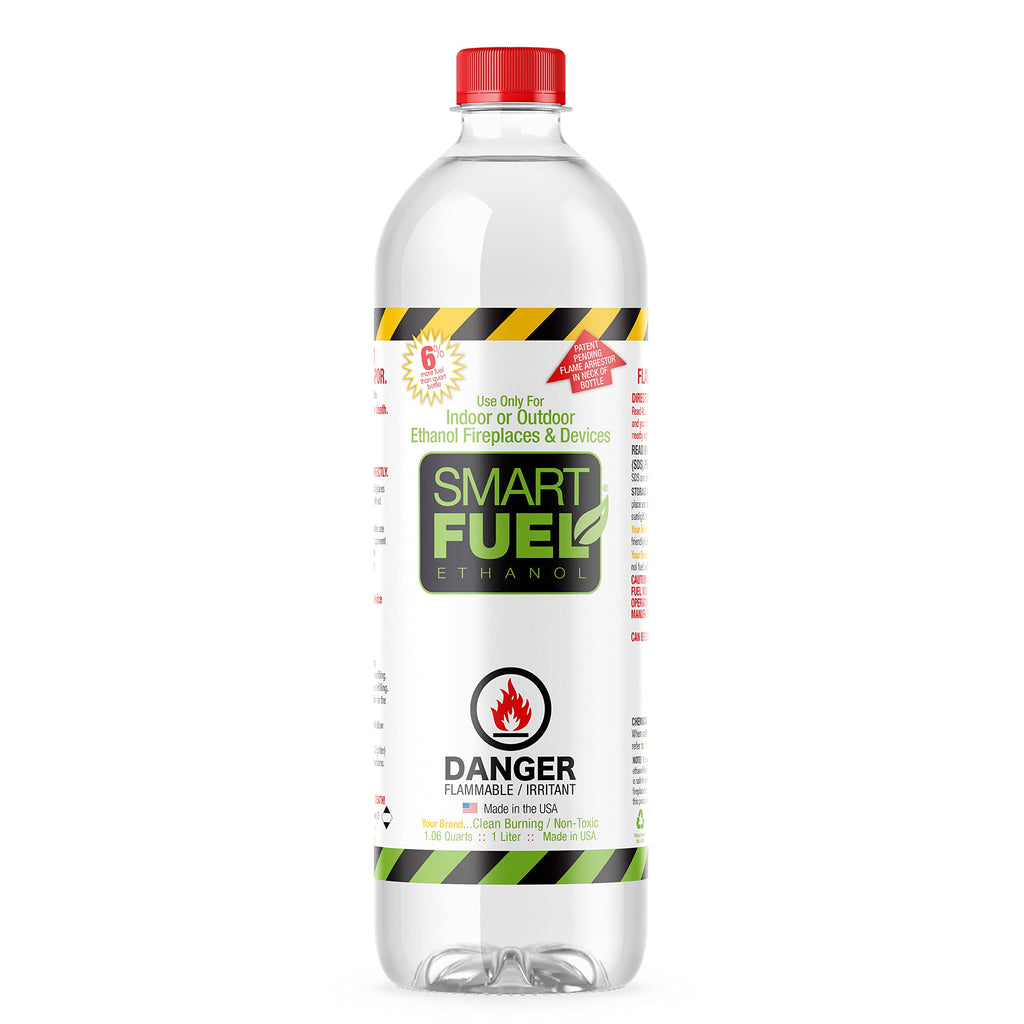 SmartFuel Bioethanol Fuel, Denatured Alcohol for Fire Pits, 1 L (Pack of 3)