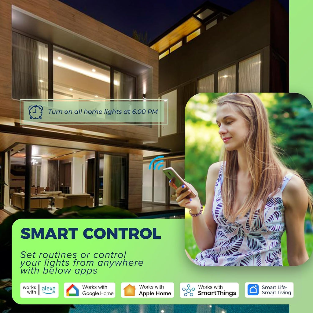 Matter Smart Light Bulbs, RGBCW Color Changing Light Bulb