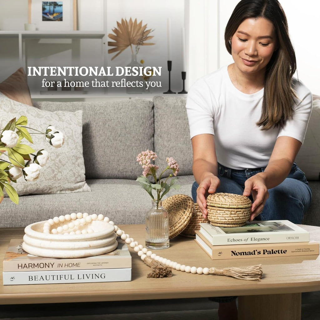 Decorative Books Decor Set of 4 Large Faux Decoration Coffee Table Books Hardcover Aesthetic Book Nook Mantel Accent