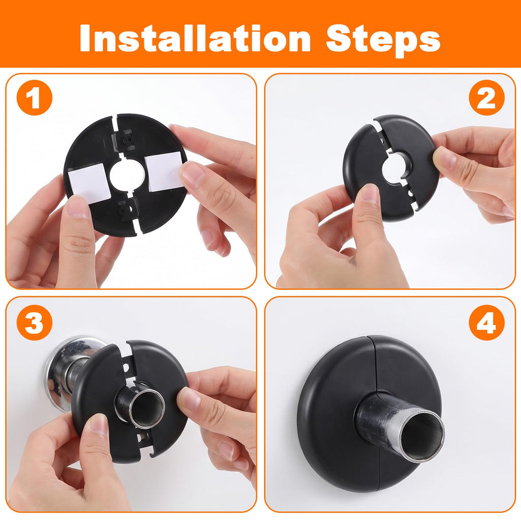 4PCS Escutcheon Plate 1/2" and 1" Round hole Wall Split Flange