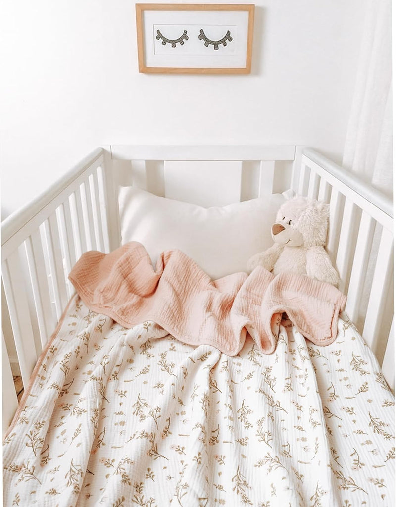 100% Cotton Muslin Baby Blanket for Girls Boys, 40"x36"