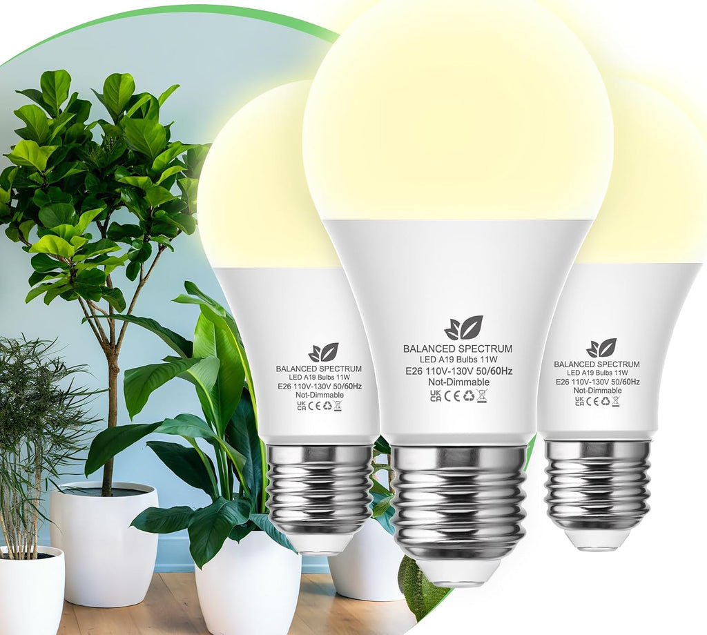 A19 11W LED Grow Bulbs E26 Base Full Spectrum Plant Light Bulb for Indoor