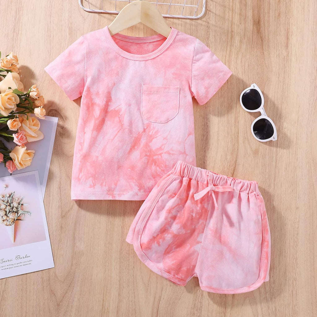 Toddler Baby Girl Summer Outfits Short Sleeve T-Shirt and Shorts 2Pcs Clothes Set for Girls