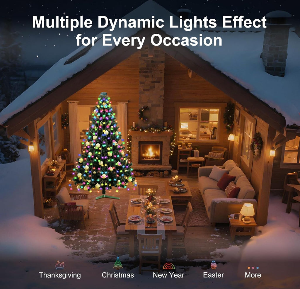 400 LEDs Christmas Tree Lights,LED Christmas Lights with 17 Light Modes ,Timer& Memory Function,Remote & APP