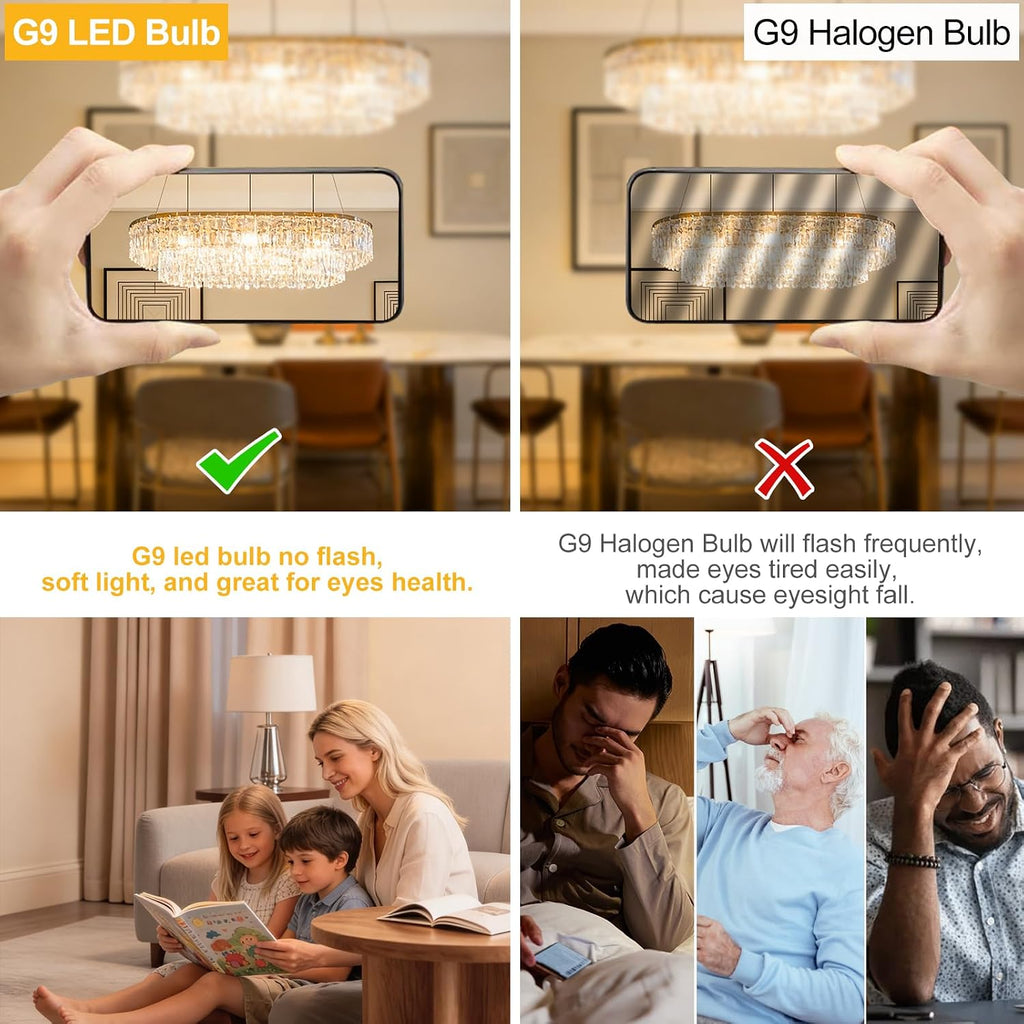 G9 LED Bulbs Dimmable 3W 3000K Soft Warm White 40 Watt T4 G9 Halogen Bright